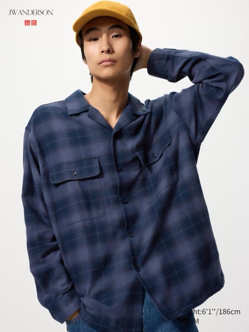 UNIQLO and JW ANDERSON Brushed Cotton Open Collar Oversized Shirt Sz XL